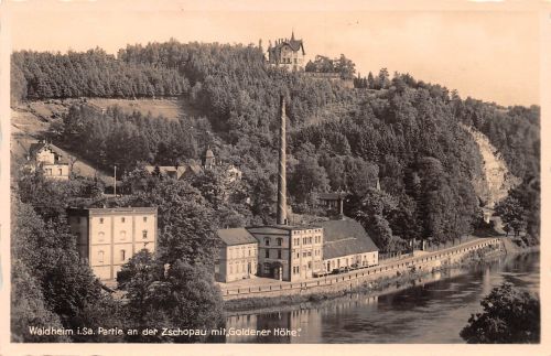 Waldheim i.Sa. Partie an der Zschopau mit "Goldener Höhe" ngl 187.498