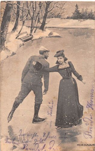 Künstler Fec. Ch. Scolik Wien Schlttschuhläufer gl1902 188.091