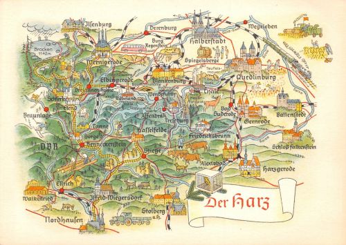 Landkarten_AK Der Harz ngl 188.242