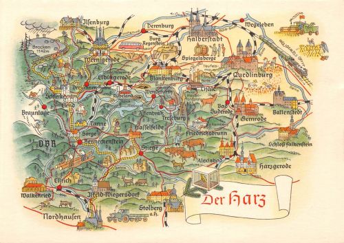 Landkarten-AK Der Harz ngl 188.243
