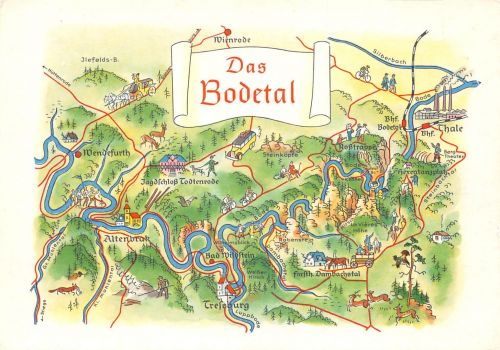 Landkarten-AK Das Bodetal ngl 88.245