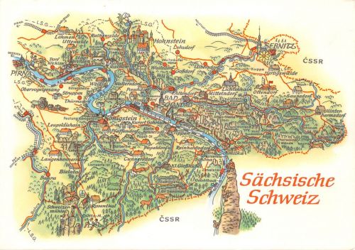 Landkarten-AK Sächsische Schweiz ngl 188.246