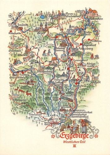 Landkarten-AK Erzgebirge Westlicher Teil II ngl 188.254
