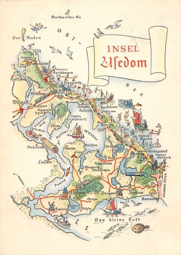 Landkarten-AK Insel Usedom gl 188.263