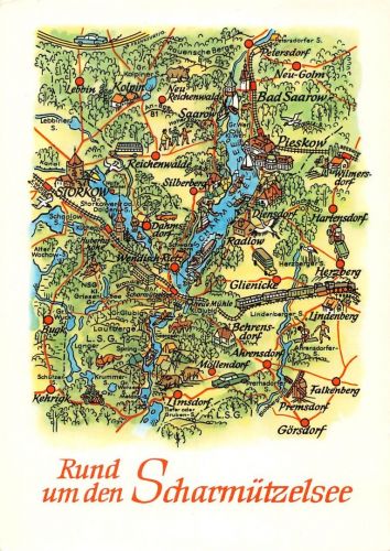 Landkarten-AK Rund um den Scharmützelsee ngl 188.268
