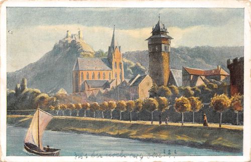 Oberwesel Panorama - Künstlerkarte gl1943 189.008