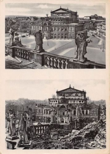 Dresden Opernhaus vor und nach der Zerstörung ngl 189.606