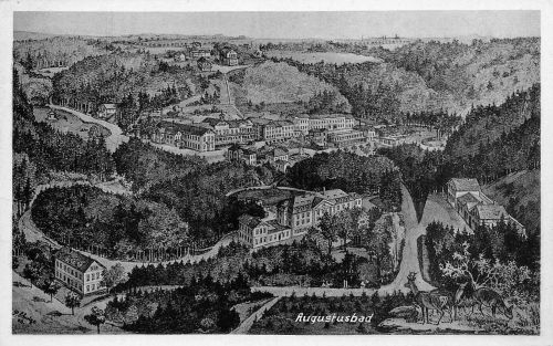 Augustusbad Panorama Künstlerkarte sign. ngl 189.816