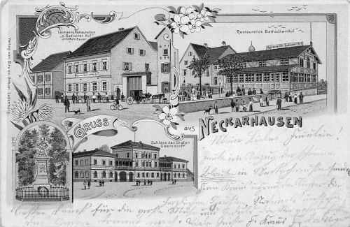 Neckarhausen Litho Mehrbildkarte gl1905 190.090
