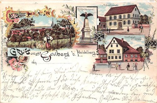 Geiberg bei Heidelberg Litho Mehrbildkarte gl1901 190.091