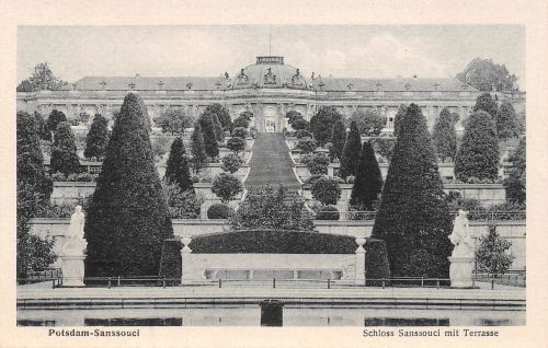 Potsdam - Sanssouci Schloß mit Terrasse ngl 190.212