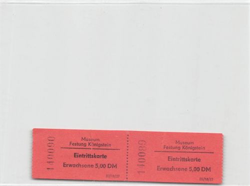 Königstein (Sachsen) Eintrittskarte Museum ngl 190.947