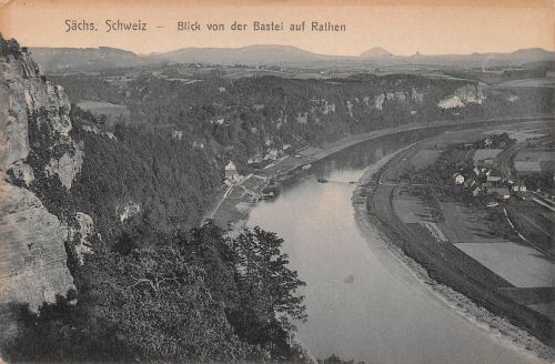 Rathen (Sächsische Schweiz) Blick von der Bastei ngl 191.089