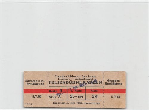 Rathen (Sächsische Schweiz) Eintrittskarte Felsenbühne ngl 191.103