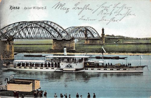 Riesa a.d. Elbe Schiff Kaiser Wilhelm II. gl1913 191.516