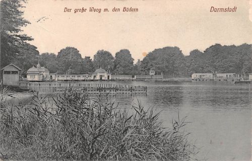 Darmstadt Der große Woog m. den Bädern gl 191.602