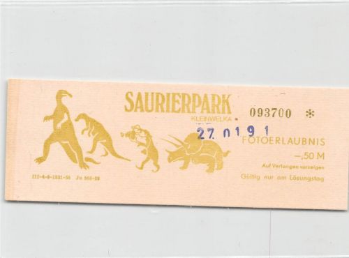 Großwelka Sauriergarten Eintrittskarte ngl 192.230