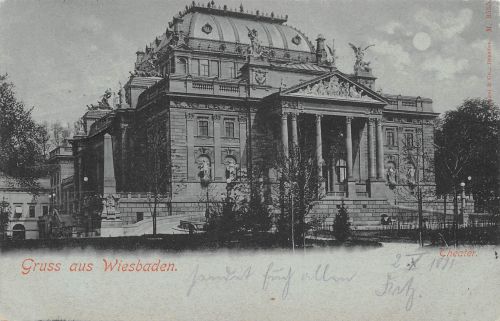 Wiesbaden Theater Mondscheinlitho gl1897 193.563