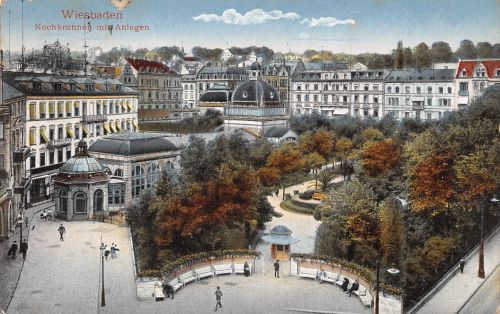 Wiesbaden Kochbrunnen mit Anlagen gl1923 193.586