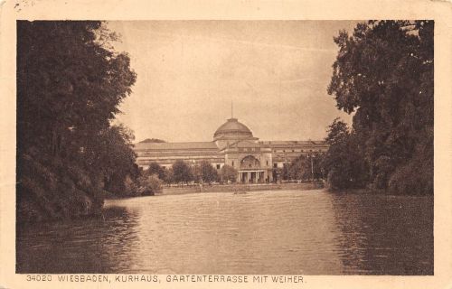 Wiesbaden Kurhaus Gartenterrasse mit Weiher gl 193.633