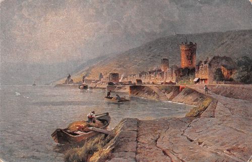 Rüdesheim a. Rhein Panorama Künstlerkarte gl1920 193.759