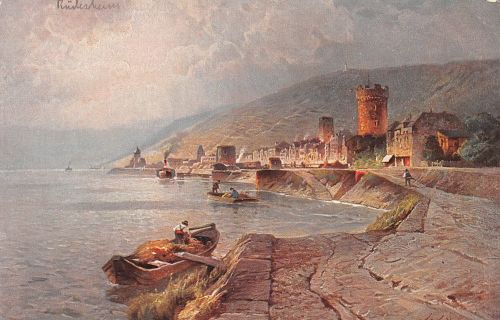 Rüdesheim a. Rhein Panorama Künstlerkarte ngl 193.767