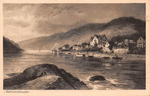 Assmannshausen a. Rhein Panorama Künstlerkarte gl1932 193.845