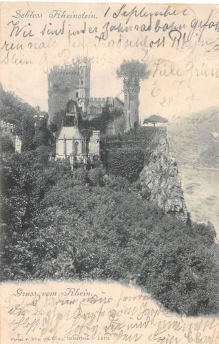 Schloß Rheinstein a.Rhein Panorama gl1898 193.926