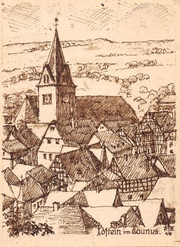 Idstein im Taunus Künstlerkarte sign. gl1950 194.226