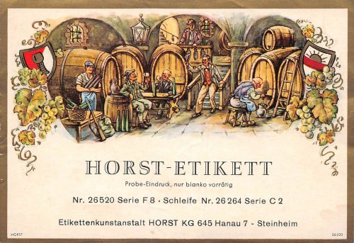 Hanau Weinetikett Probedruck der Firma Horst KG ngl 194.849