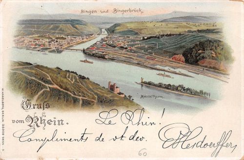 Bingen und Bingerbrück Litho Panorama gl1901 195.335