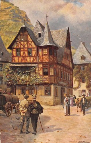 Bacharach am Rhein Altes Haus Künstlerkarte sign. gl1930 195.441