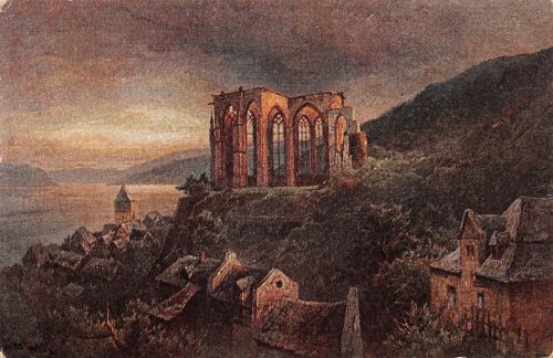 Bacharach am Rhein Wernerkapelle Künstlerkarte gl1921 195.517