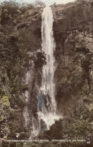 CL Sri Lanka, The famous Diyalume Falls glum 1950? E6584