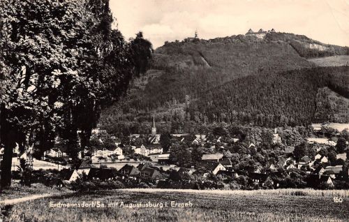 Erdmannsdorf mit Augustusburg im Erzgebirge Panorama gl1964 196.079