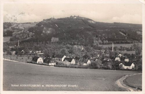 Erdmannsdorf mit Augustusburg im Erzgebirge Panorama gl1930 196.080