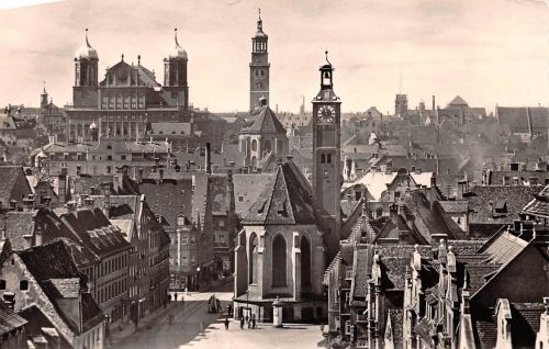 Augsburg Rathaus Perlach und St. jacob gl1955 196.364