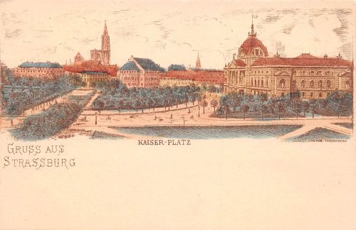 Elsass Strasbourg Kaiser-Platz Künstlerkarte ngl 196.418