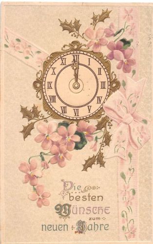 Prägekarte Glückwunsch Neujahr Uhr gl1925 196.540