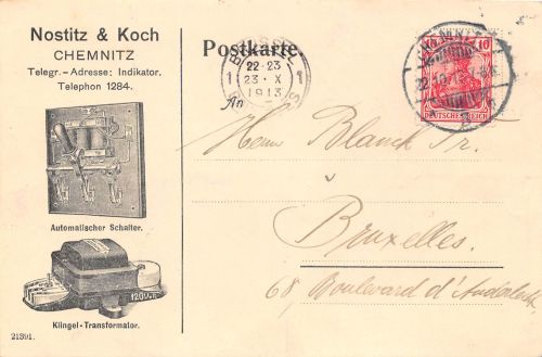 Reklame Nositz & Koch Elektrik, Chemnitz gl1913 196.575