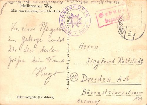 Oberstdorf "Gebühr bezahlt" Stempel gl 196.690