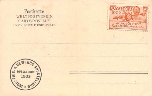 Düsseldorf Vignette Ausstellung 1902 auf Ausstellungskarte ngl 196.695