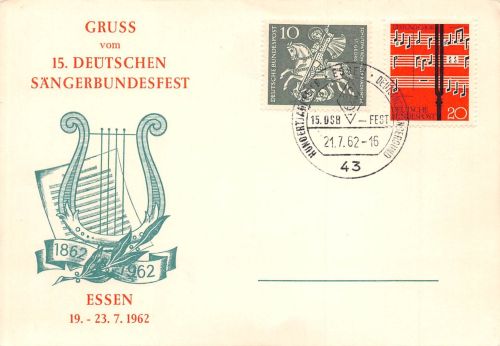 Essen (Ruhr) Karte 15. Deutsche Sängerbundfest ngl 196.699