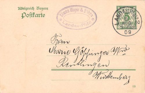 Landau (Pfalz) GA Bayern Fa. Simon Mayer & Söhne gl1909 196.709