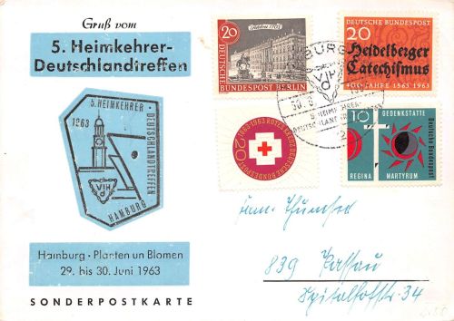 Hamburg Sonderpostkarte 5. Heimkehrer-Deutschlandtreffen ngl 196.714