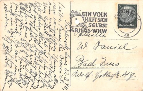Stempel "Ein Volk hilft sich selbst Kriegs-WHW gl23.3.40 196.722