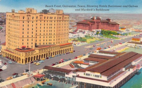 USA Galveston, Texas, Showing Hotels Buccaneer and Galvez gl1959 196.826
