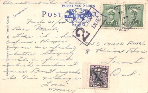 Canada Nachporto, Stempel und Marke auf Ansichtskarte gl 196.872