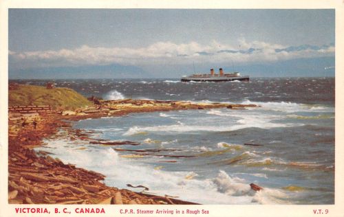 Canada Victoria, B.C., C.P.R. Steamer arriving in a Rough Sea ngl 196.907