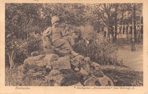 Karlsruhe Stadtgarten Hirtenmädchen feldpgl1917 197.034